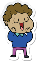 sticker of a laughing cartoon man png