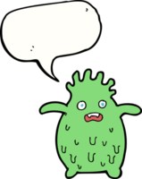 cartoon funny slime monster with speech bubble png