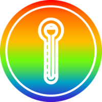 Glas Thermometer kreisförmig Symbol mit Regenbogen Gradient Fertig png
