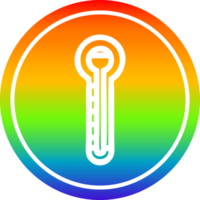 verre thermomètre circulaire icône avec arc en ciel pente terminer png