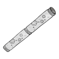 hand drawn texture cartoon old pipe png