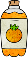 hand drawn textured cartoon doodle of orange pop png