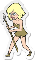 sticker of a cartoon cave girl png