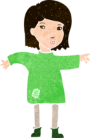 mujer de dibujos animados en ropa remendada png