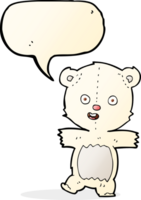 cartoon cute polar bear cub with speech bubble png