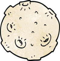 dessin animé doodle lune avec cratères png