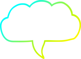 cold gradient line drawing of a cartoon cloud speech bubble png