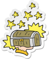 sticker of a cartoon treasure chest png