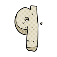 hand drawn cartoon stone number nine png