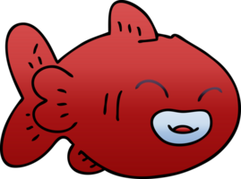 gradient shaded quirky cartoon fish png