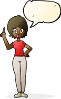 cartoon woman explaining her point with speech bubble png