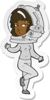 adesivo de uma mulher de desenho animado usando capacete espacial png