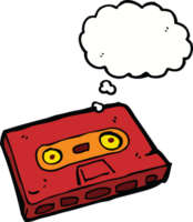 cartoon cassette tape with thought bubble png