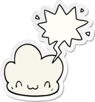 cartoon cloud with speech bubble sticker png