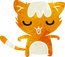 retrò cartone animato illustrazione di un' kawaii carino gatto png