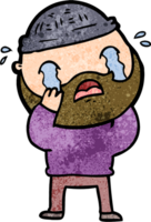 cartoon bearded man crying png