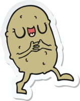 klistermärke av en tecknad glad potatis png