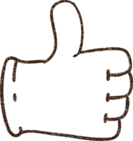 Thumbs Up Charcoal Drawing png