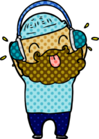 man with beard sticking out tongue png