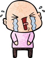 cartoon crying bald man png