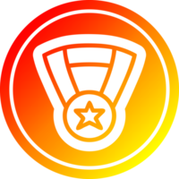 medal award icon with warm gradient finish png