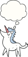 cartoon unicorn with thought bubble png