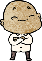 cartoon happy bald man png