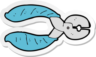 sticker of a cartoon strong pliers png