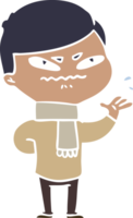 homem bravo dos desenhos animados de estilo de cor plana png