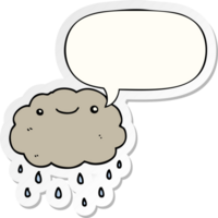 tekenfilm wolk met toespraak bubbel sticker png