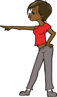 cartoon hip woman pointing png