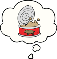 cartoon canned food with thought bubble png