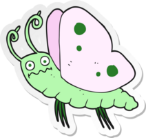 sticker of a cartoon funny butterfly png