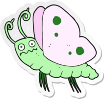 pegatina de una mariposa divertida de dibujos animados png