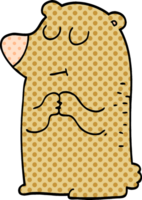 cartone animato scarabocchio timido orso png