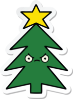 sticker of a cute cartoon christmas tree png