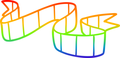 rainbow gradient line drawing of a cartoon decorative scroll png