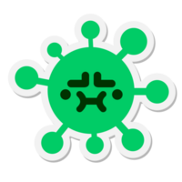 simple cute annoyed virus sticker png