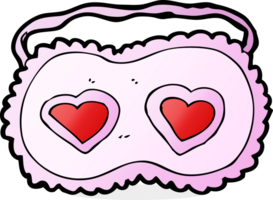 cartoon sleeping mask with love hearts png