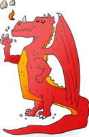 main tiré dessin animé content dragon png