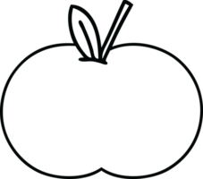 línea dibujo dibujos animados de un jugoso manzana png