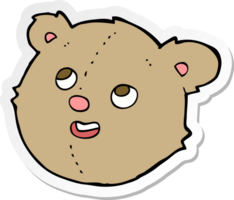 sticker van een cartoon teddybeer hoofd png