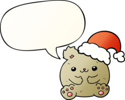 süß Karikatur Weihnachten Bär mit Rede Blase im glatt Gradient Stil png