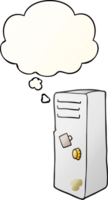 cartoon locker with thought bubble in smooth gradient style png