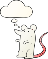 cartoon rat with thought bubble in smooth gradient style png