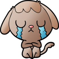 cute cartoon dog crying png