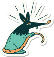 sticker of a tattoo style sneaky rat png