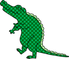 comic book style quirky cartoon crocodile png