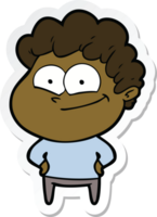 sticker of a cartoon happy man png