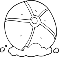 hand drawn black and white cartoon beach ball png